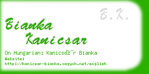 bianka kanicsar business card